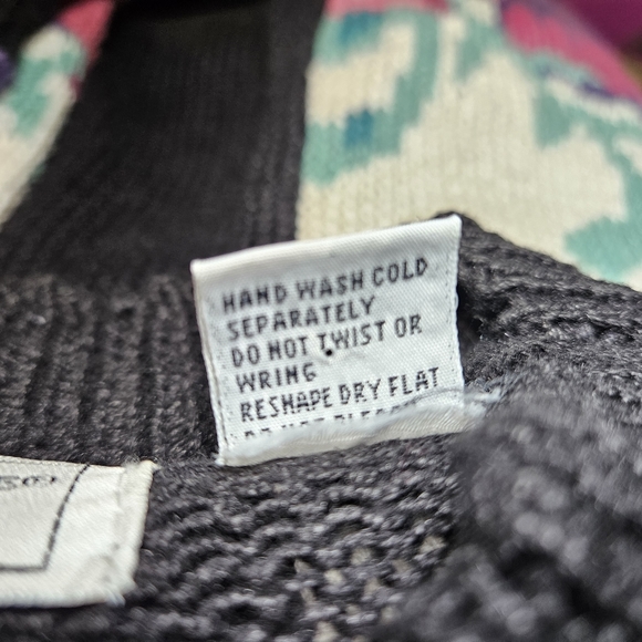 vintage floral high neck pullover knit tunic sweater grannycore 3D Embroidered - Picture 15 of 16